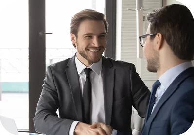 Business professionals shaking hands
